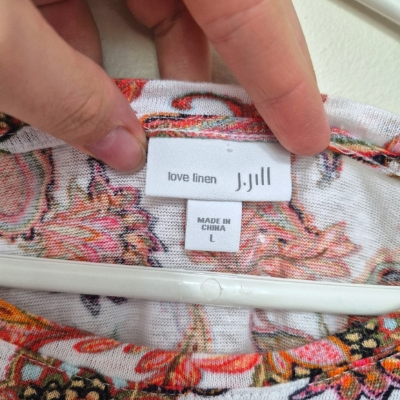 J.Jill Women’s Pink & Orange Paisley Sleeveless Top – Size Large - Picture 2 of 4